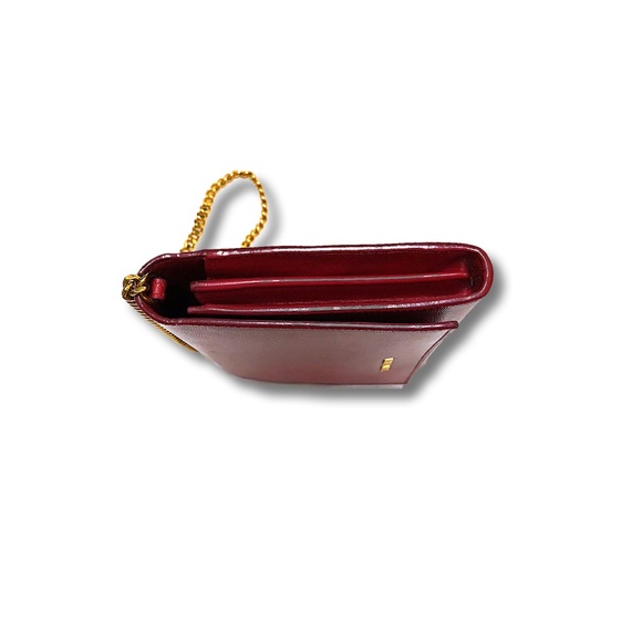 Authentic Saint Laurent Red Clutch with Chain - Picture 5 of 8